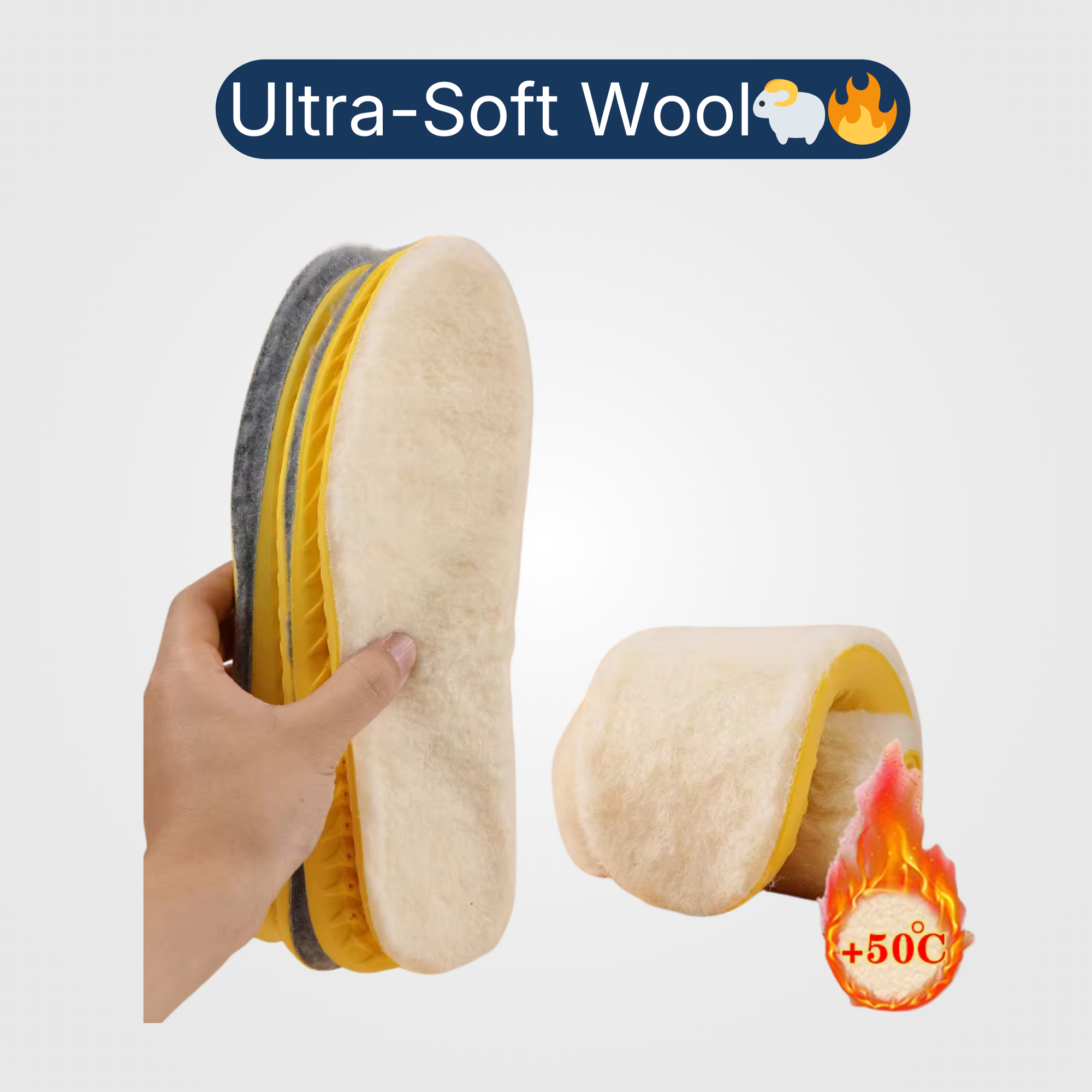 Ultra Soft Wool Warm Insoles